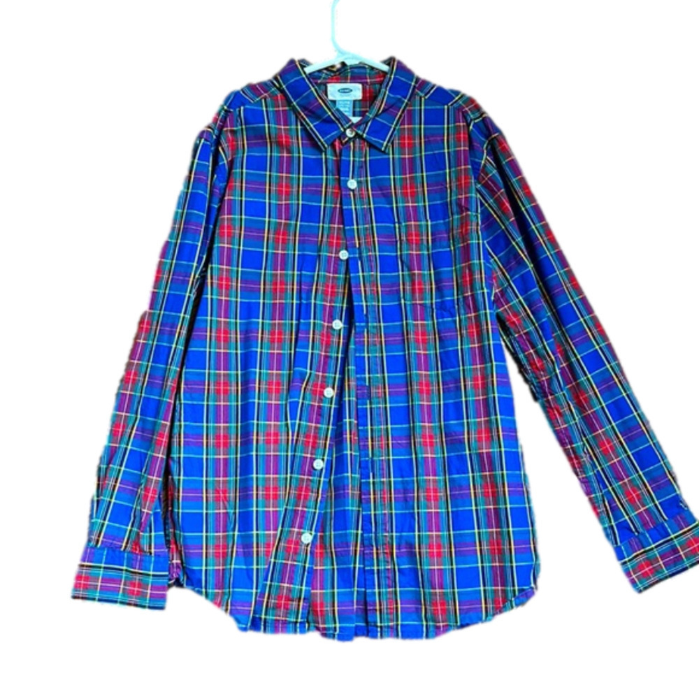 🌿Old Navy boys plaid button down shirts, size 14-16🌿
